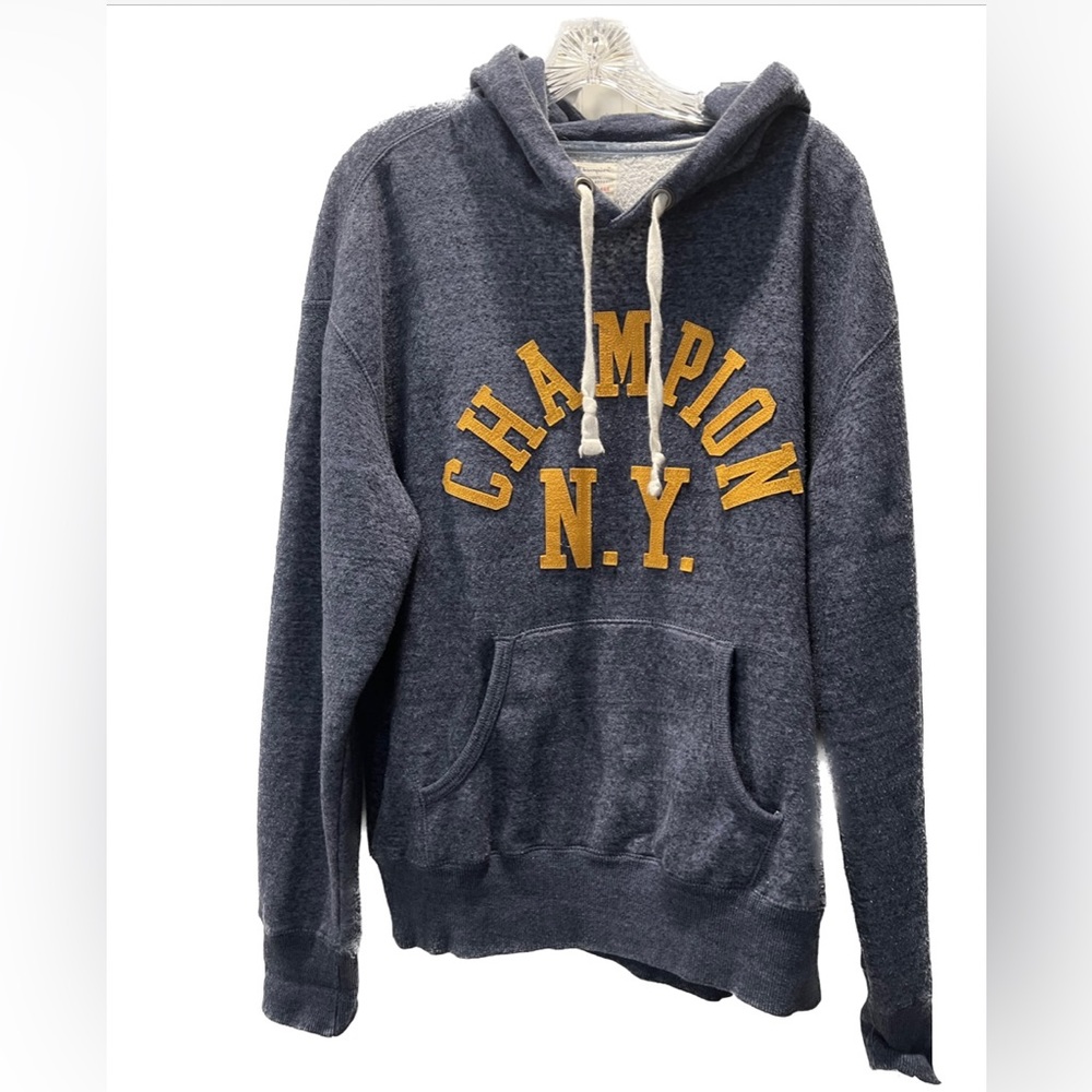 Champion blue vintage like hoodie. Comfy and ready for winter.